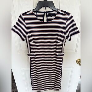 Banana Republic Striped Navy and White Dress